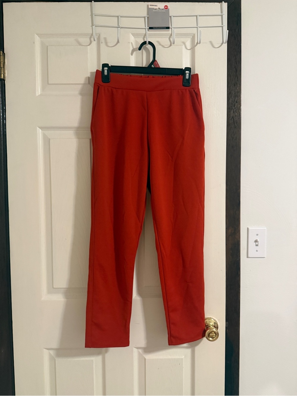 Zara Rust-Red Elastic Waist Trousers